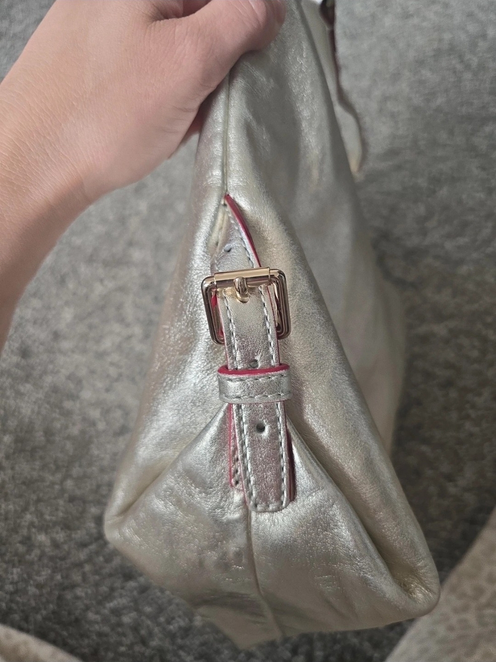 Dooney & Bourke Metallic Silver Leather Shoulder Bag EUC - Picture 8 of 16